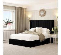 Bed Choices Madison Bed Frame with 54" Headboard, Chelsea Mattress & Ottoman Storage in Black | Size: Super King Bed Choices Black Super King