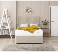 Bed Choices Manhattan Bed Set No drawer - Includes Mattress & Headboard - Plush Velvet in Cream | Size: Single Bed Choices Cream Single