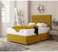 Bed Choices Manhattan Plush Velvet Divan Bed With 2 Drawers, Mattress And 54" Headboard
