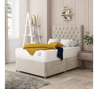 Bed Choices Monaco Bed Set, No drawer with Mattress & Headboard in Cream | Size: King Bed Choices Cream King
