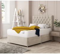 Bed Choices Monaco Bed Set, No drawer with Mattress & Headboard in Cream | Size: Super King Bed Choices Cream Super King