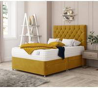 Bed Choices Monaco Plush Velvet Divan Bed With Mattress, Headboard & 4 Storage Drawers - Small Double