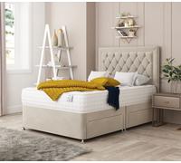 Bed Choices Montana Bed Set No drawer - Includes Mattress & Headboard - Plush Velvet in Cream | Size: Super King Bed Choices Cream Super King