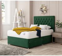Bed Choices Montana Bed Set No drawer - Includes Mattress & Headboard - Plush Velvet in Emerald | Size: King Bed Choices Emerald King