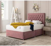 Bed Choices Montana Plush Velvet Divan Bed With Mattress, Headboard & 4 Storage Drawers - Small Double