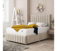 Bed Choices Moscow Divan Bed 4 drawers, Mattress & 26" Headboard in Cream | Size: Super King Bed Choices Cream Super King
