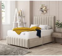 Bed Choices Moscow Plush Velvet Divan Bed With 4 Drawers With 54" Headboard
