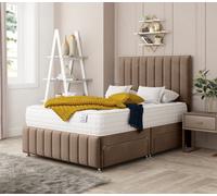 Bed Choices Moscow Plush Velvet Divan Bed With 4 Drawers With 54" Headboard