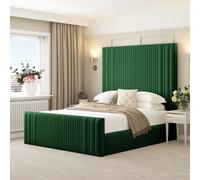 Bed Choices Plush Velvet Aspire Bed Frame With Headboard And Mattress - Single (Green)