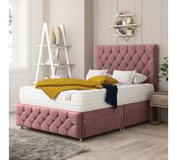 Bed Choices Regency Divan Bed 4 drawers, Mattress & 54" Floor Standing Headboard in Pink | Size: King Bed Choices Pink King