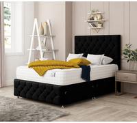 Bed Choices Regency Plush Velvet Divan Bed With 4 Drawers, Mattress And 54" Headboard