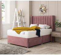 Bed Choices Regent Bed Set No drawer - Includes Mattress & Headboard - Plush Velvet in Pink | Size: Super King Bed Choices Pink Super King