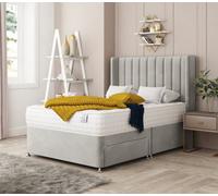 Bed Choices Regent Plush Velvet Divan Bed With Mattress, Headboard & 2 Storage Drawers - Small Double