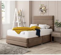 Bed Choices Valencia Divan Bed With 2 Drawers, Mattress & 26" Strutted Headboard - Plush Velvet -Double