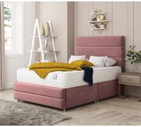 Bed Choices Valencia Divan Bed With 2 Drawers, Mattress & 26" Strutted Headboard - Plush Velvet -Super King