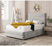 Bed Choices Valencia Plush Velvet Divan Bed With Mattress, Headboard & 4 Storage Drawers - King