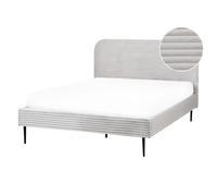 Bed Corduroy FLAYAT 140 x 200 cm (EU Double) Light Grey