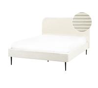 Bed Corduroy FLAYAT 140 x 200 cm (EU Double) Off-White