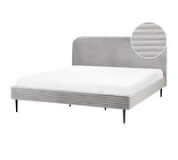 Bed Corduroy FLAYAT 180 x 200 cm (EU Super King) Light Grey