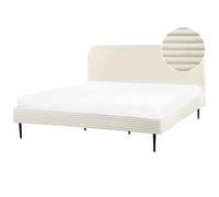 Bed Corduroy FLAYAT 180 x 200 cm (EU Super King) Off-White