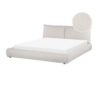 Bed Corduroy VINAY 180 x 200 cm (EU Super King) Light Beige