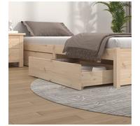 Bed drawer set 95x57x18cm solid pine natural finish 4piece underbed storage fits