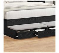 vidaXL Bed Drawers Black Oak 140 x 36.5 x 16.5 cm Engineered Wood, Black
