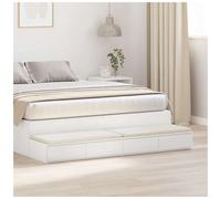 vidaXL Bed Drawers White 140 x 36.5 x 16.5 cm Engineered Wood, White