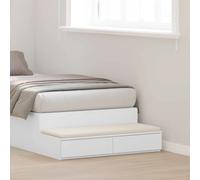 Bed Drawer White 75x36.5x16.5cm Engineered Wood 2-Drawer Seat Step Slim Storage