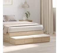 vidaXL Bed Drawers Sonoma Oak 120 x 36.5 x 16.5 cm Engineered Wood, Yellow