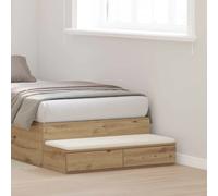 Bed Drawers Artisan Oak 80x36.5x16.5cm EngineeredWood 2-Drawer Seat/StepMax100kg