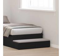 Bed Drawers Black Oak 80x36.5x16.5cm Engineered Wood 2-Drawer Bedside Seat+Step