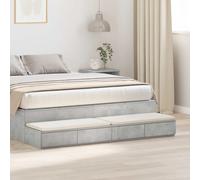Bed Drawers Concrete Grey 140x36.5x16.5cm Engineered Wood 4-Drawer Seat Step Up