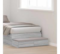 Bed Drawers Grey Sonoma 90x36.5x16.5cm Engineered Wood 2-Drawer Seat Step Bench