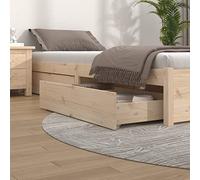 Bed Drawers Made of Solid Pine Wood, 95 x 57 x 18 cm, Pack of 4 Under Bed Storage for Bedroom, Storage Box Spring Bed, Slatted Frame, Futon Upholstery