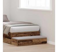 Bed Drawers Old Wood 100x36.5x16.5cm Engineered Wood 2-Drawer Bedside Slim Seat