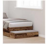 Bed Drawers Old Wood 90x36.5x16.5cm Engineered Wood 2-Drawer Seat/Step Push-Open