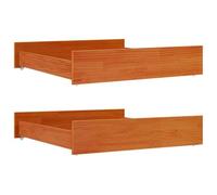 Bed Drawers Pack of 2 Wax Brown Solid Pine Wood 95 x 93 x 18 cm Storage Space Storage Bedroom Bed Frame Slatted Frame Mattress Box Spring