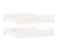 Bed Drawers Pack of 2 White Solid Pine 95 x 103 x 18 cm Storage Space Underbed Drawers for Bed Frame Bedroom Storage Extendable Robust Practical