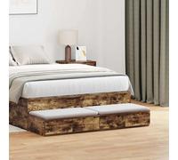 vidaXL Bed Drawers Smoked Oak 120 x 36.5 x 16.5 cm Engineered Wood