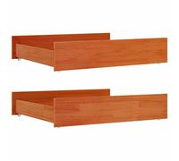 Bed Drawers Storage Unit Box 2 pcs Wax Brown Solid Wood Pine vidaXL