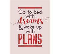 Bed Dreams Plans Wake Up Ambition Red Art Print Poster Wall Decor 12X16 Inch