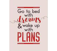 Bed Dreams Plans Wake Up Ambition Red Canvas Wall Art Print
