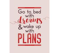Bed Dreams Plans Wake Up Ambition Red Large Art Print Poster Wall Decor 18x24 inch
