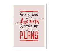 Bed Dreams Plans Wake Up Ambition Red Large Framed Art Print Poster Wall Decor 18x24 inch