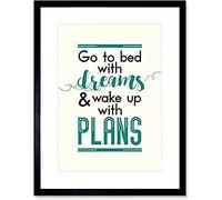 Bed Dreams Plans Wake Up Ambition Red Wall Art Print