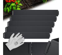 Bed edging set of 5 black metal 5mx18cm