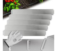 Bed edging set of 5 silver metal 5mx14cm