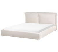 Beliani Bed Fabric Bajonna 180 X 200 Cm (Eu Super King) Beige