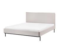 Beliani Bed Fabric Corio 160 X 200 Cm Eu King Size Cream